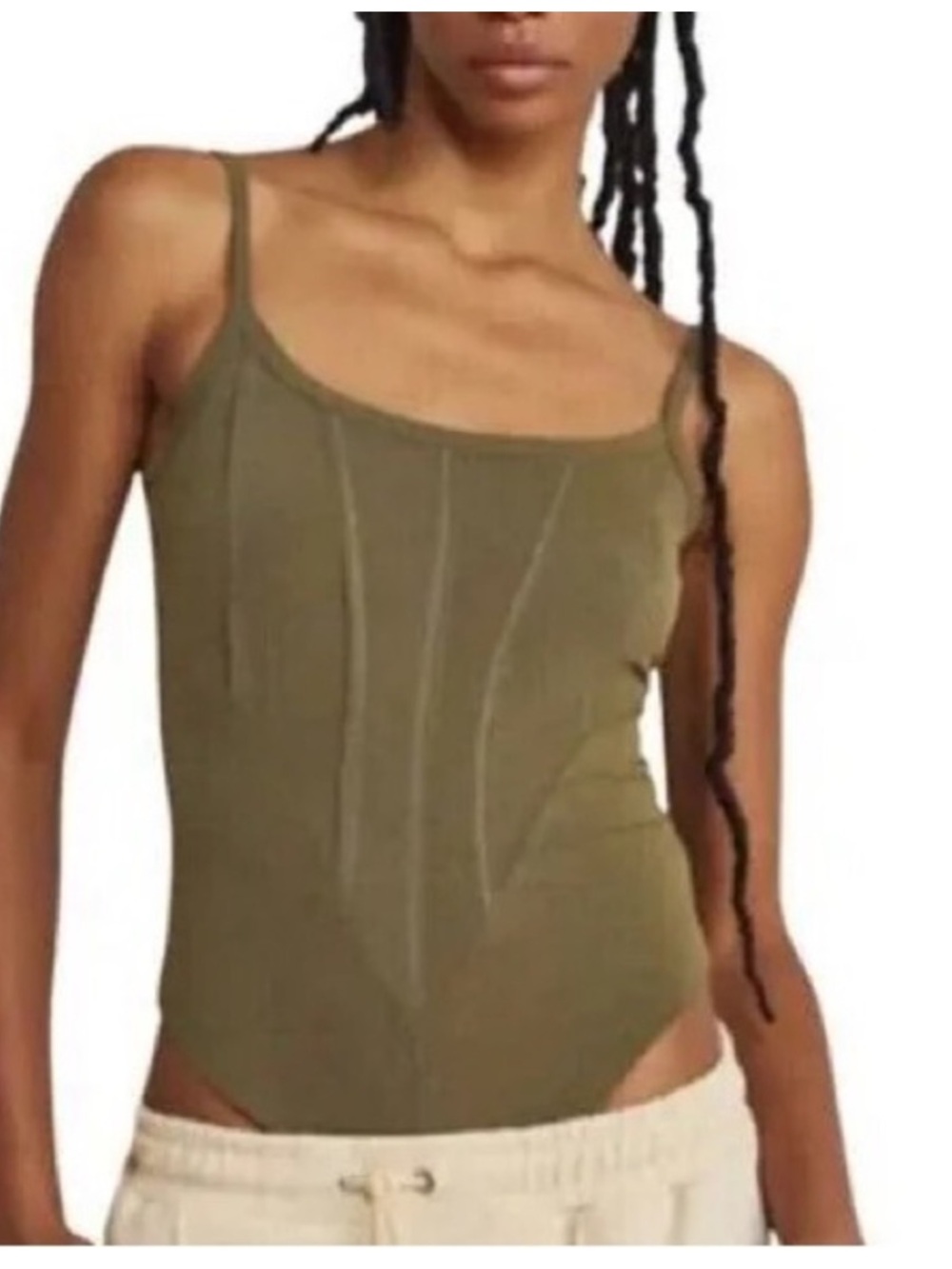 Free People Intimately Woman's Festival Green That Girl Corset Bodysuit Sz sm
